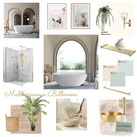 Bathroom warm mediterranean Interior Design Mood Board by Sarah Constalena on Style Sourcebook