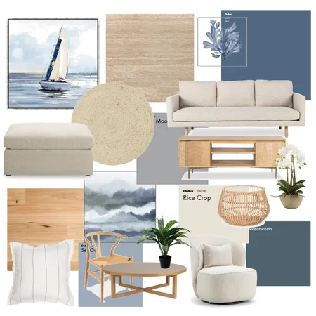 Hamptons - Living room mood board Interior Design Mood Board by Melanie06 on Style Sourcebook