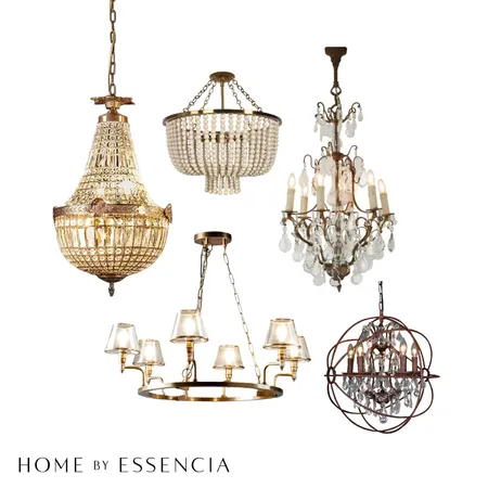 Pendant Lights and Chandeliers Interior Design Mood Board by Essencia Interiors on Style Sourcebook