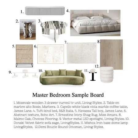 MasterBED sample board Interior Design Mood Board by PACINTERIORS on Style Sourcebook