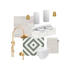 Minimal Bathroom with a pop of pattern Interior Design Mood Board by S.designs on Style Sourcebook