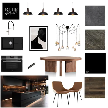 Black and wood Interior Design Mood Board by Blue Marble Interiors on Style Sourcebook