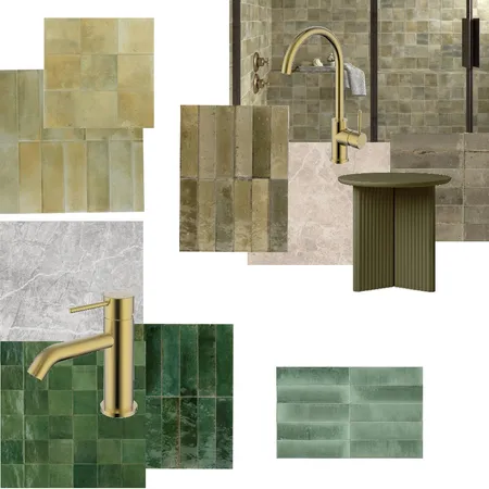 Green, Olive & Brass Interior Design Mood Board by hastings@tilewarehouse.co.nz on Style Sourcebook