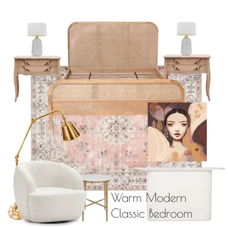 Warm Modern Classic Bedroom Interior Design Mood Board by ponderhome on Style Sourcebook
