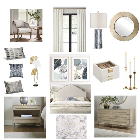 Module 3 Assignment—Mood Boards—Transitional Bedroom Interior Design Mood Board by paisley on Style Sourcebook