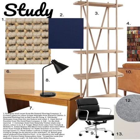 Study Interior Design Mood Board by jominnaclancy@gmail.com on Style Sourcebook