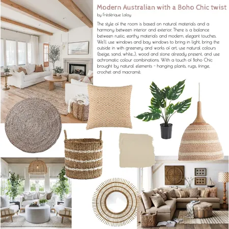 Modern Australian with a Boho Chic twist Interior Design Mood Board by Frédérique Laloy on Style Sourcebook