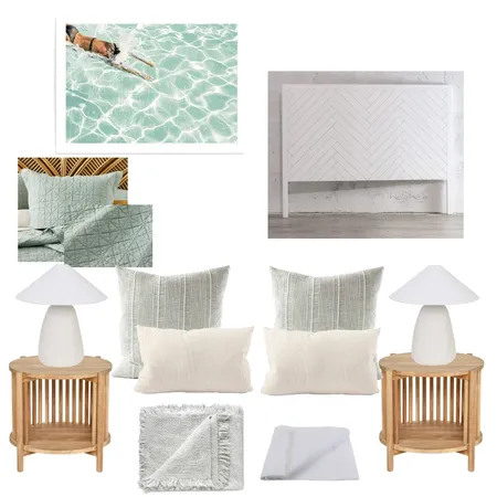 Master bedroom aqua + white timber headboard Interior Design Mood Board by LaraMcc on Style Sourcebook