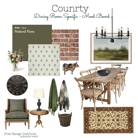 Country Dining Room Interior Design Mood Board by By Krystal Welch on Style Sourcebook