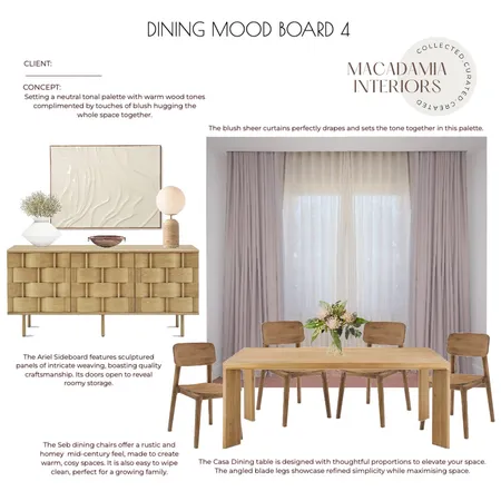 Casa Davis Dining Concept 4 Interior Design Mood Board by Macadamia Interiors on Style Sourcebook