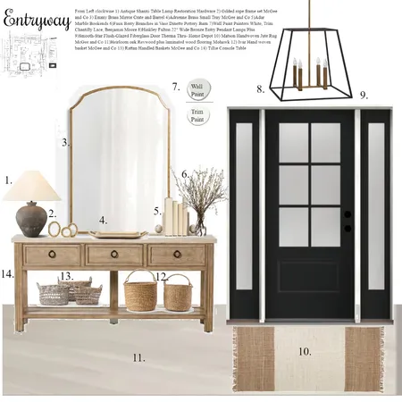 Entryway Sample Board Interior Design Mood Board by Allison Kayes Designs on Style Sourcebook