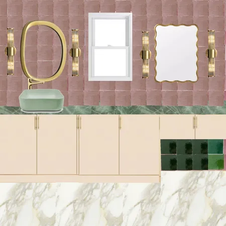 Ensuite - Blush, Green & Honey Interior Design Mood Board by dl2407 on Style Sourcebook