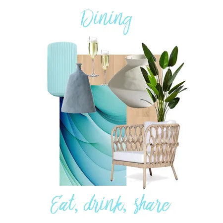 Kiran dining with blue accents Interior Design Mood Board by Jo Steel on Style Sourcebook