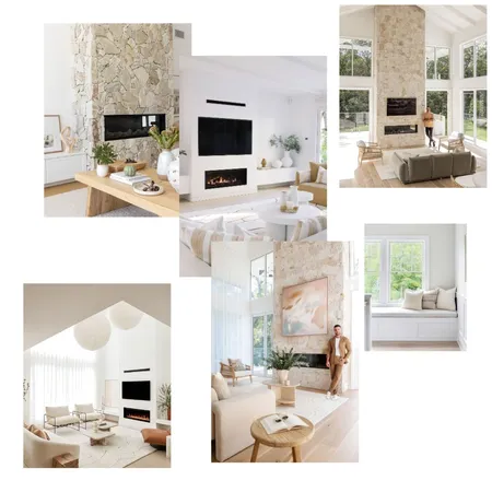 White and stone fireplace Interior Design Mood Board by katieelisehayes@gmail.com on Style Sourcebook