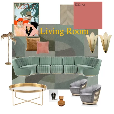 Art Deco Living Room Interior Design Mood Board by kyliemichellebarker on Style Sourcebook