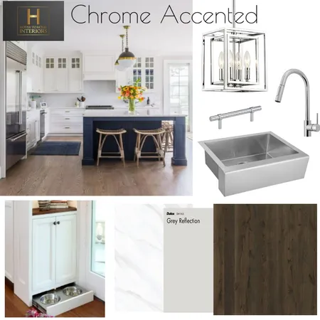 Chrome Accented White/Navy Stainless Kitchen Interior Design Mood Board by Stephanie S on Style Sourcebook