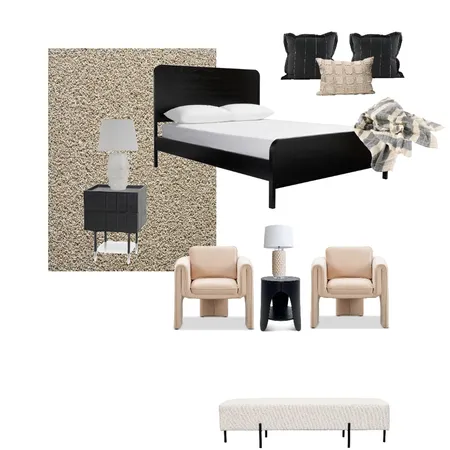 Black Main Bedroom Interior Design Mood Board by Kiwi & the Yank on Style Sourcebook