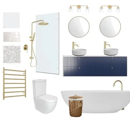 Sample Board - Bathroom - Module 10 Interior Design Mood Board by Louise Kempson on Style Sourcebook