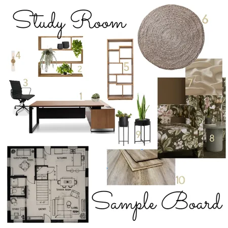 study room sample board Interior Design Mood Board by myabwittenborn@gmail.com on Style Sourcebook