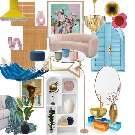 Bright, blue, pink, yellow Interior Design Mood Board by joechris35768@gmail.com on Style Sourcebook