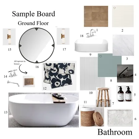 Sample Board - Bathroom (1) Interior Design Mood Board by MarnieDickson on Style Sourcebook