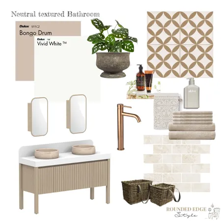 Neutral textured bathroom Interior Design Mood Board by roundededgestyle on Style Sourcebook