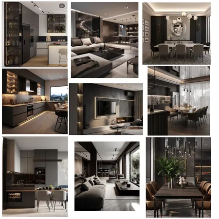 Dark Luxury Living Room Interior Interior Design Mood Board by Elen Babayan on Style Sourcebook