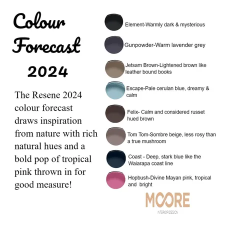 2024 Colour Forecast Interior Design Mood Board by MOORE93 on Style Sourcebook