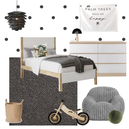 Monochrome Tween Bedroom Interior Design Mood Board by Five Files Design Studio on Style Sourcebook