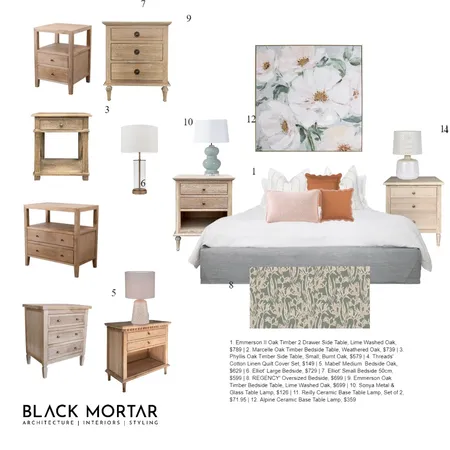 Helen St - Bedroom Interior Design Mood Board by blackmortar on Style Sourcebook