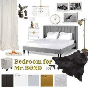 James BOND Bedroom Interior Design Mood Board by Sammy Funayama on Style Sourcebook