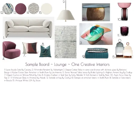 Sample Board - Part B - Lounge Interior Design Mood Board by ONE CREATIVE on Style Sourcebook