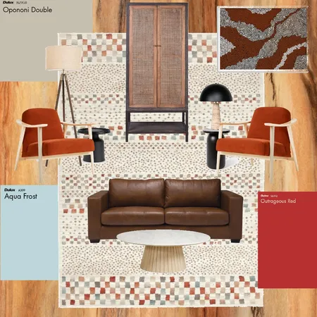 Red, Grey, Blue, Brown, Black, dark And light woods Interior Design Mood Board by ozyankeenz@gmail.com on Style Sourcebook
