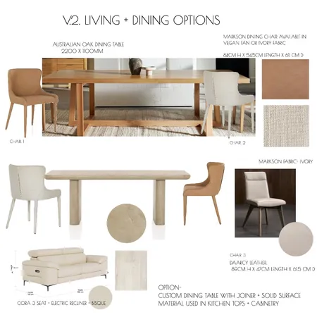 V.2 OPTIONS DINING + LIVING Interior Design Mood Board by Paradiso on Style Sourcebook