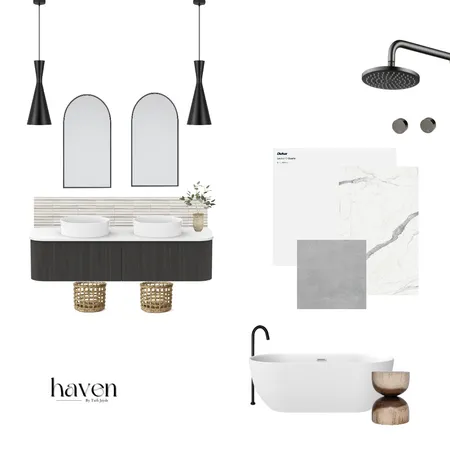Black and white bathroom Interior Design Mood Board by tarlikennett on Style Sourcebook