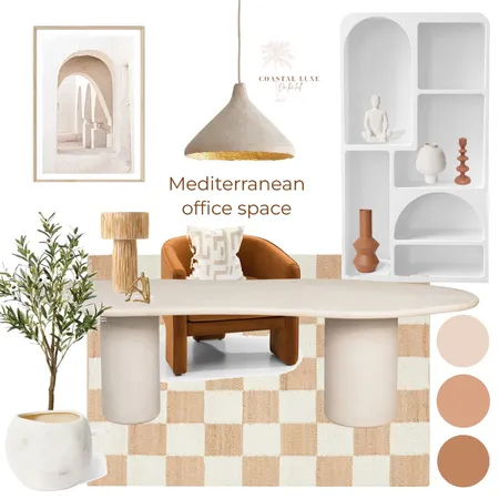 Mediterranean Office Space Interior Design Mood Board by Coastal Luxe on the hill on Style Sourcebook