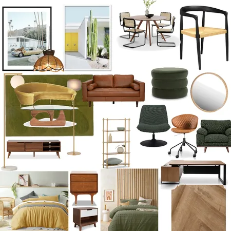 midcentury all rooms Interior Design Mood Board by Charhughes on Style Sourcebook