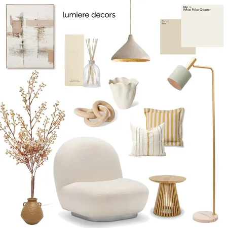 Beige Minimalism Interior Design Mood Board by Lumière Decors on Style Sourcebook