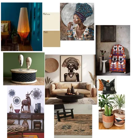 African Themed Living Room Interior Design Mood Board by HS on Style Sourcebook