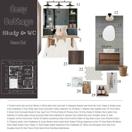 Study and WC Ass 9 Interior Design Mood Board by menenel01@gmail.com on Style Sourcebook
