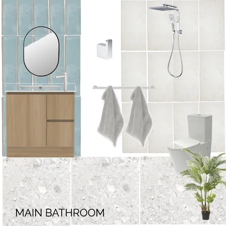 Hildebrand Main Bathroom Interior Design Mood Board by darralyn@thecalminterior.com.au on Style Sourcebook