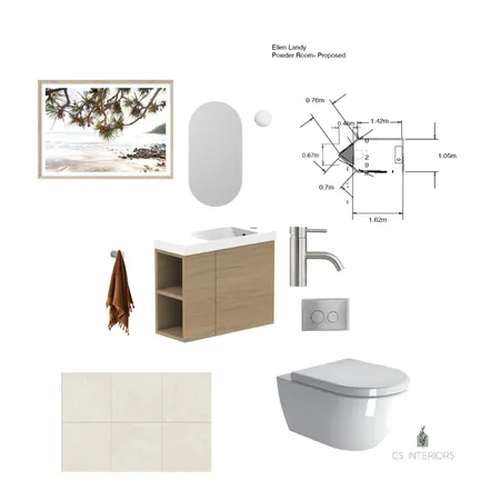 Powder room no wall tiles, just floor tiles Interior Design Mood Board by CSInteriors on Style Sourcebook