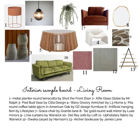 Living room sample board Interior Design Mood Board by kittyoconnor on Style Sourcebook