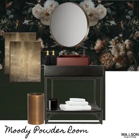 Moody Powder Room Interior Design Mood Board by JanetM on Style Sourcebook