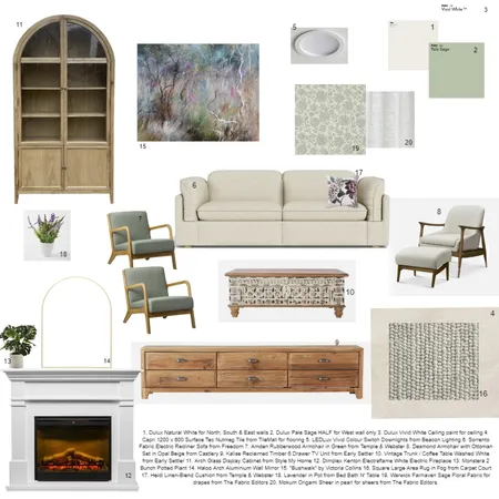 Loungeroom Sample Board Interior Design Mood Board by K Designs on Style Sourcebook