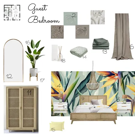 Guest Bedroom Interior Design Mood Board by lisabet on Style Sourcebook