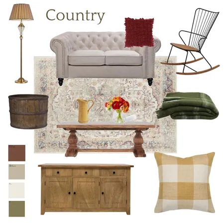 Country Living Room Interior Design Mood Board by mwoods on Style Sourcebook