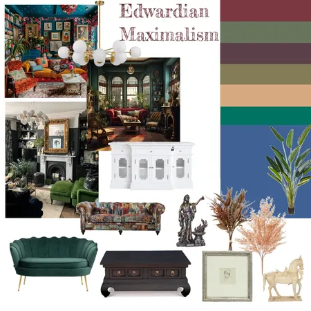Edwardian Maximilism Interior Design Mood Board by H34th3r on Style Sourcebook
