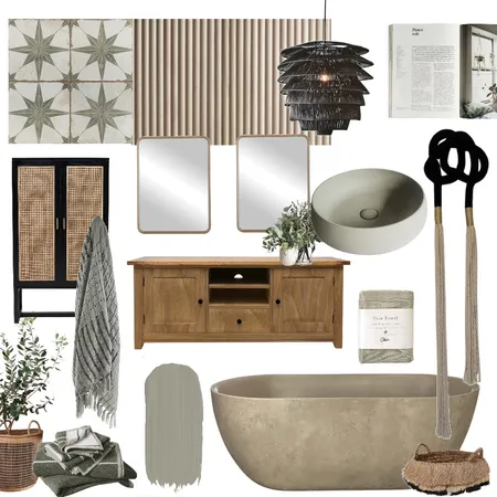 Sage and Timber Bathroom Interior Design Mood Board by Oleander & Finch Interiors on Style Sourcebook