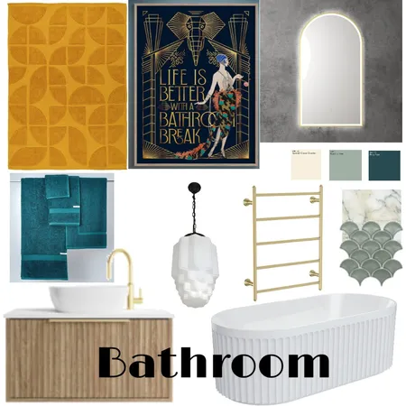 Art Deco Bathroom Interior Design Mood Board by LizzyJ on Style Sourcebook